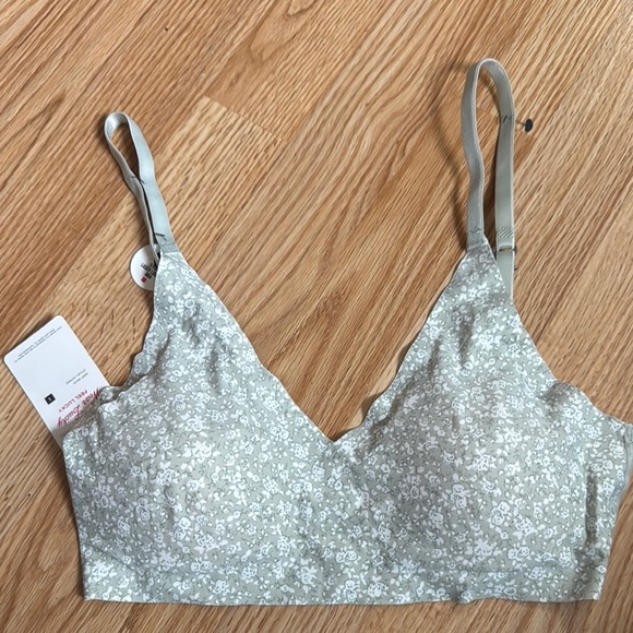 Lucky Brand sage floral laser cut lightly padded lounge bra. NWT. Small. - Picture 1 of 5